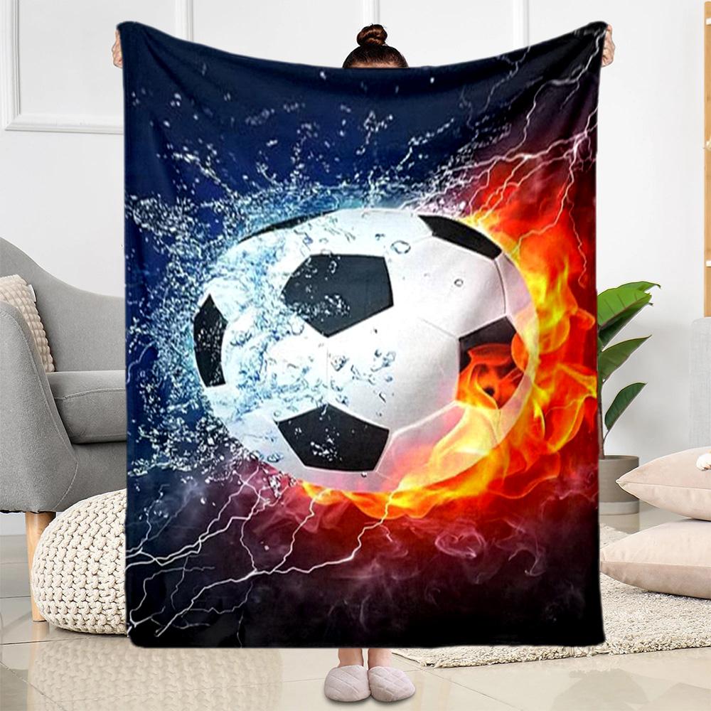1pc Soccer Ball Blanket Comfortable Soft Lightweight Multi Purpose Blanket Travel Camping Picnics Sofa Office Bed Living Room Gift Friends Family