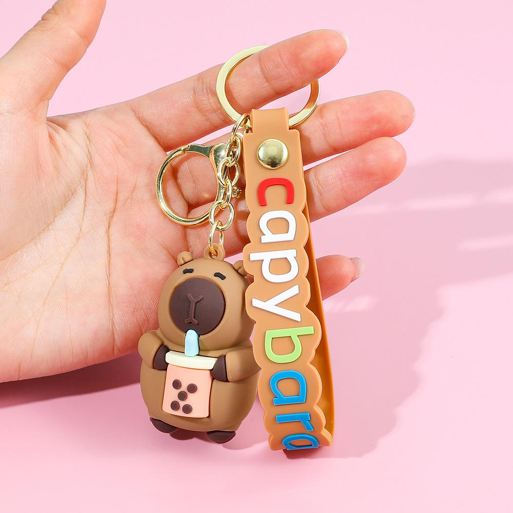 Creative Cute Capybara Keychains For Car Keychain Anime Cartoon Capibala Pendant Women Doll Keyring Charm Holiday Gifts Jewelry