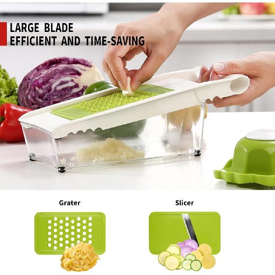 Graters For Kitchen, Cheese Grater with Container, Mandoline Slicer For Kitchen, Vegetable Grater, Carrot Shredder, Julienne Slicer and Peeler,