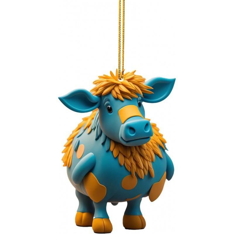 Vibrant Cartoon Bull Acrylic Car Decoration For Unique Birthday Gifts And Festivities