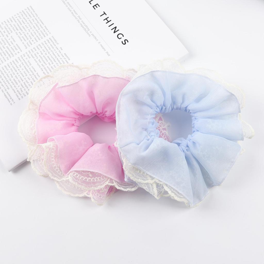 Lazy Style Korean Sweet High Elasticity Hair Tie for Girls - Large Intestine Hair Rope & Flower Rubber Band Accessory
