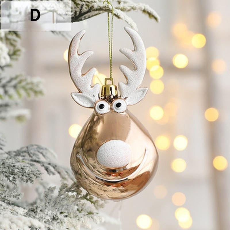 2Pcs/set Christmas Tree Ornaments Xmas Elk Decorations Ceiling Pendants Hanging Christmas Balls Cute Deer Head Decorations