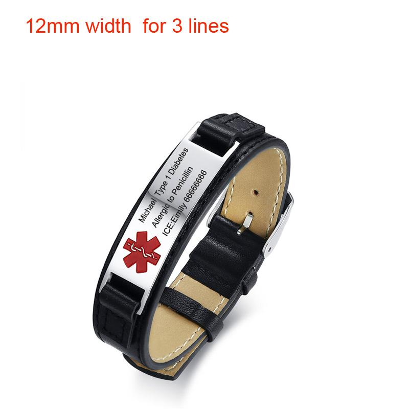 Free Personalized ICE Medical Alert Emergency Reminder Bracelet for Women Men DIABETES EPILEPSY