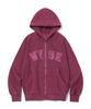 Wyse Pigment College Logo Reißverschluss Hoodie (Rosa)