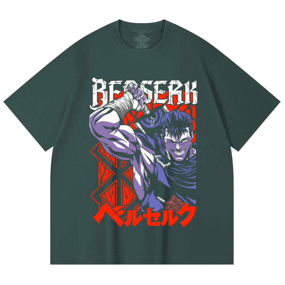 230 Gsm 100% Cotton Berserk V11 Print Unisex Heavy Cotton T Shirt