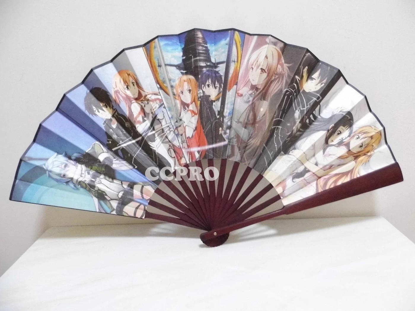 

33 см/10 Аниме Sword Art Online Кирито Бамбуковый Складной Веер Юки Асуна Забавный Модный Подарок Коллекция для Костюмированных Реквизитов