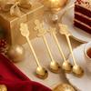 4PCS Set Snowman Coffee Spoons Festive Cake Spoons New Dessert Spoons  Holiday Decoration