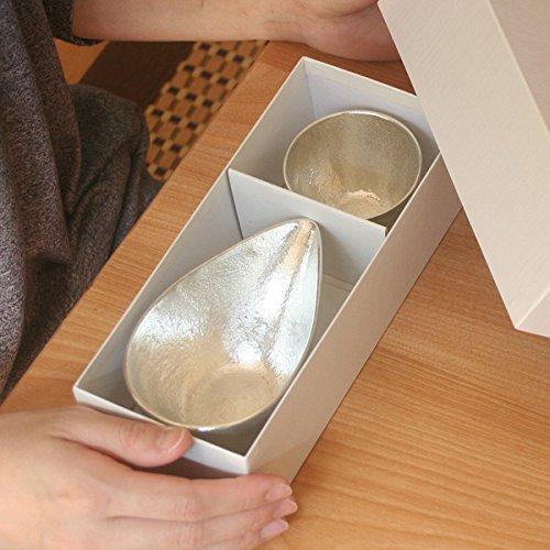 Sake Cup and Sake Carafe Set by Nousaku, Made of 100% Pure Tin.