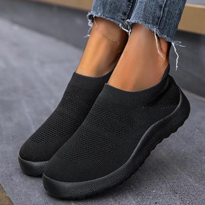 2025 Nieuwe Casual Schoenen Sneakers Voor Dames Zachte Effen Kleur Sneakers Dames Instappers Sok Schoenen Voor Dames Dames Platte Schoenen