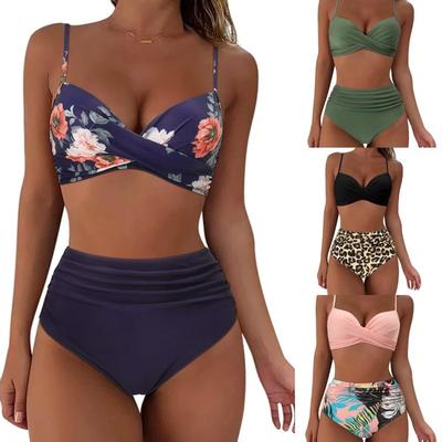 Women's Swimsuit Split High Waist Belly Cover Sexy Bikini