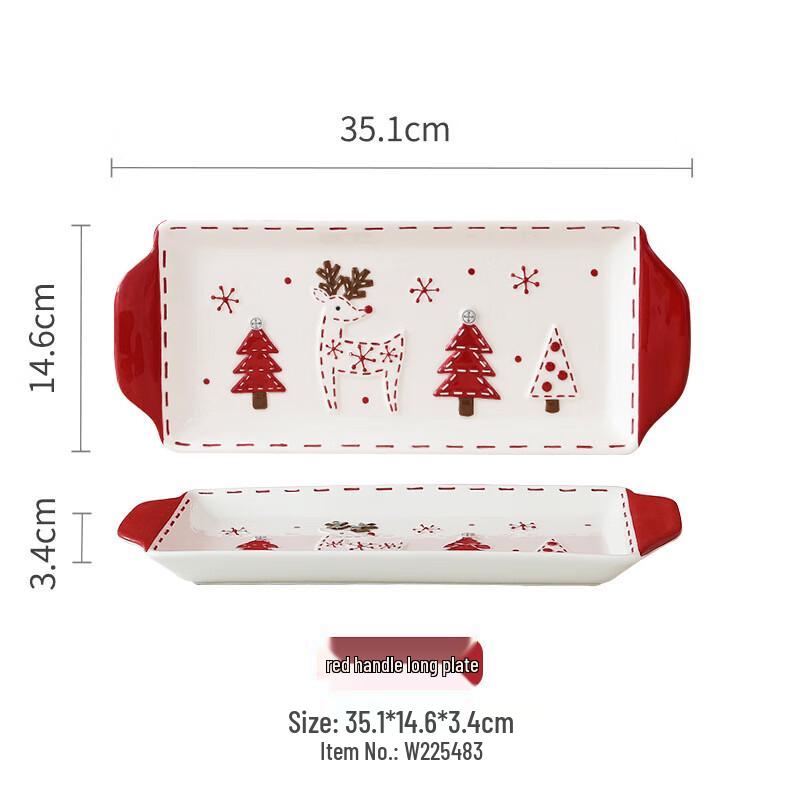 Nordic Style Santa Claus Ceramic Dinner Plate