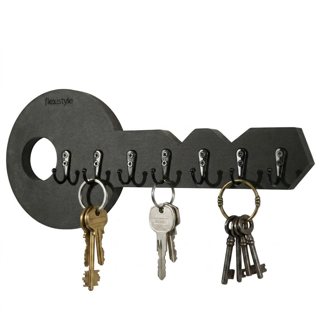 Wooden Key Hanger Key Black