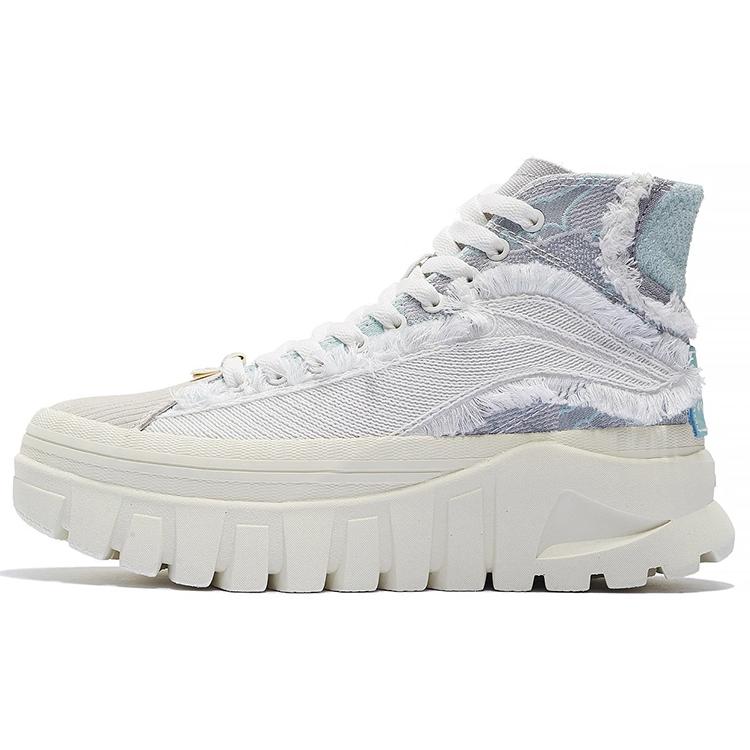New LiNing Wave Casual Shoes Women's High Top Ice Clear Blue/Microcrystalline Gray/Ivory AZGS090-2