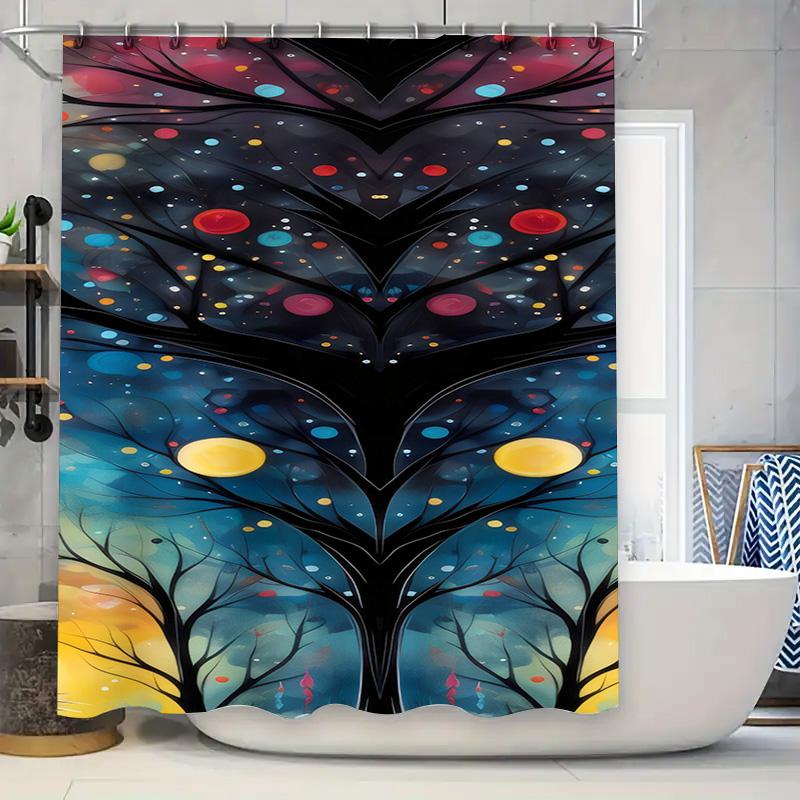 

Snowflake Pattern Penguin Design Shower Curtain for Bathroom Decoration Light Blue 3D Waterproof Fabric Bath Rug Set Size: 180x2 90x180cm