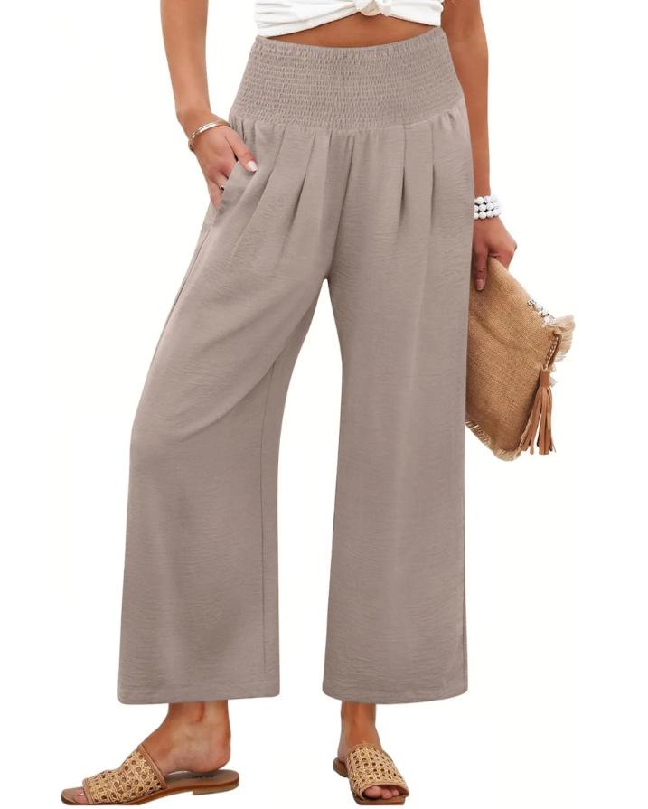 2025 Frühling/Herbst Damen High-Waist Einfarbig Gerades Bein Hose