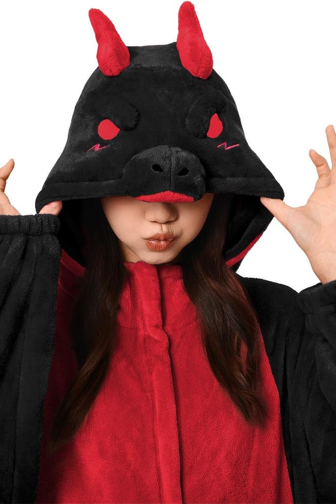 OLAOLA Dinosaur Kigurumi Pajamas for Animal Fluffy Winter Cute Loungewear for Warm and Warm for Cold Weather Flannel Material M Adults, Cosplay,
