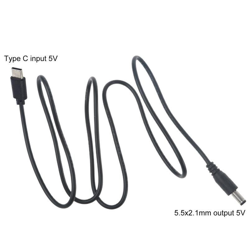 Type C to DC 5.5x2.1mm Power Cable, 3.3ft Barrel Jack Center Pin Positive Charger Cord for Led and Peripheral Products