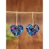 1 Pair New Valentine's Heart-Shaped Acrylic Earrings, Candy Color Heart Pendant Earrings, Valentine's Gift Valentines