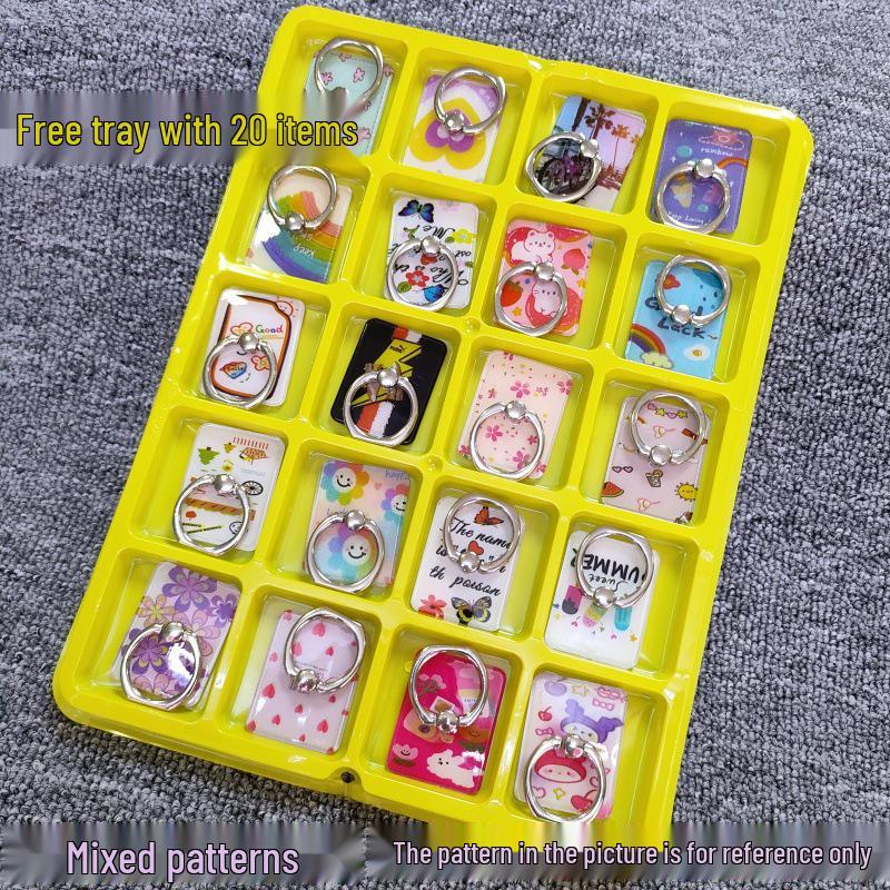Trendy Rotating Acrylic Phone Ring Holder Stand - Colorful, Lazy Design for Men & Women