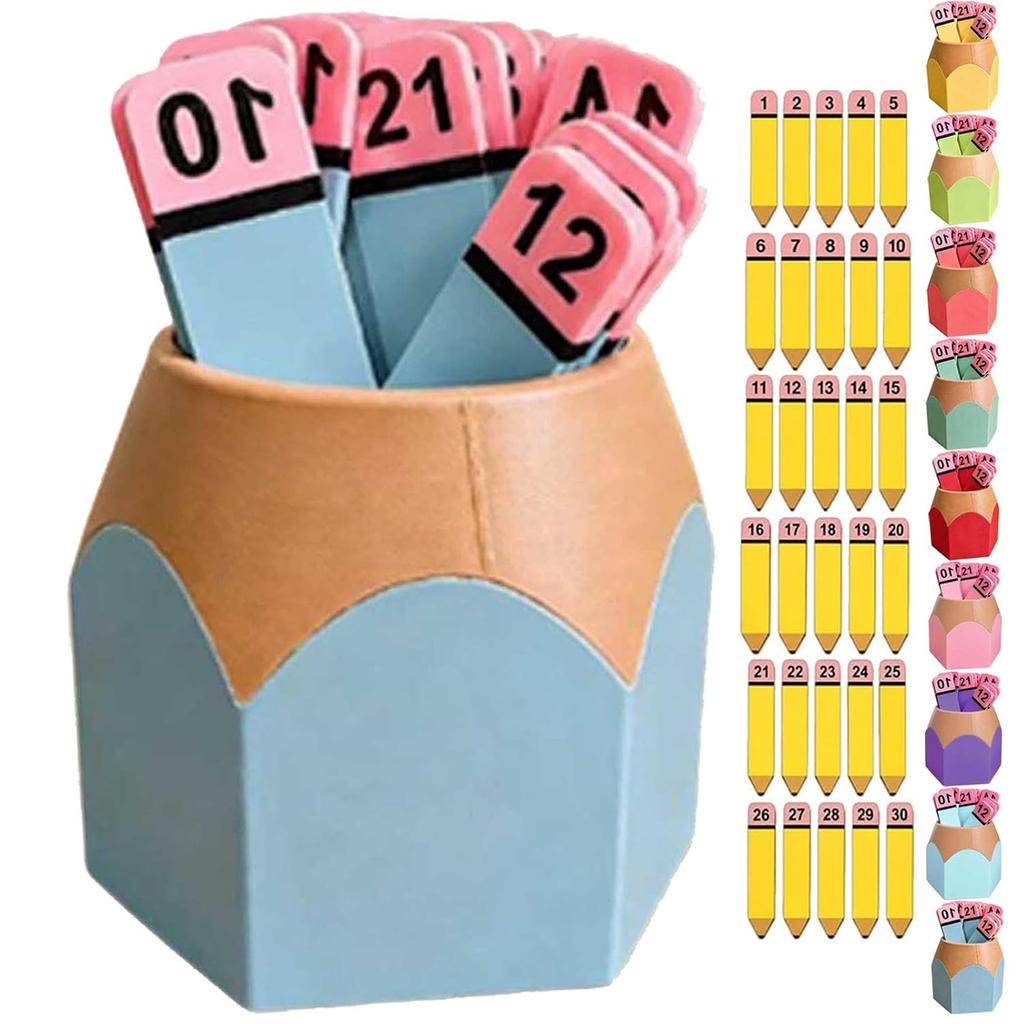 30 Pencil Shaped Wooden Drawing Sticks for Management and Student Grouping