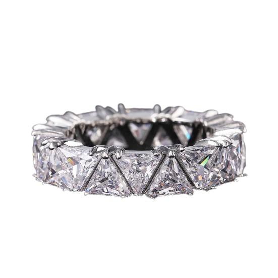 

Модное кольцо, привлекательное медное украшение US 8 серебряный