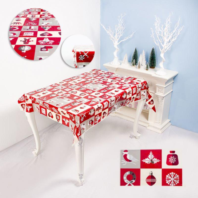Christmas Printed Tablecloth Creative Pvc Christmas Table Tablecloth Christmas Tabletop Disposable Tablecloth