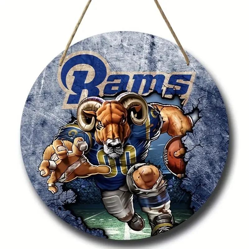 American Football Round Wooden Sign, home Room Holiday Festivals Front Sence Door Wall Hangng Art Sign Decor, Gift for Rugby Fans