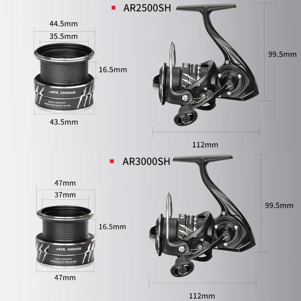 TSURINOYA Spinnrolle Hohes Übersetzungsverhältnis Flache Rillenspule 2500SH 3000SH Niedriges Endmodell Artemis 6.21 AR- (3000SH)