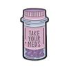 Cartoon Medicine Bottle Alloy Brooch: European & American Style Enamel Badge for Clothes & Bags