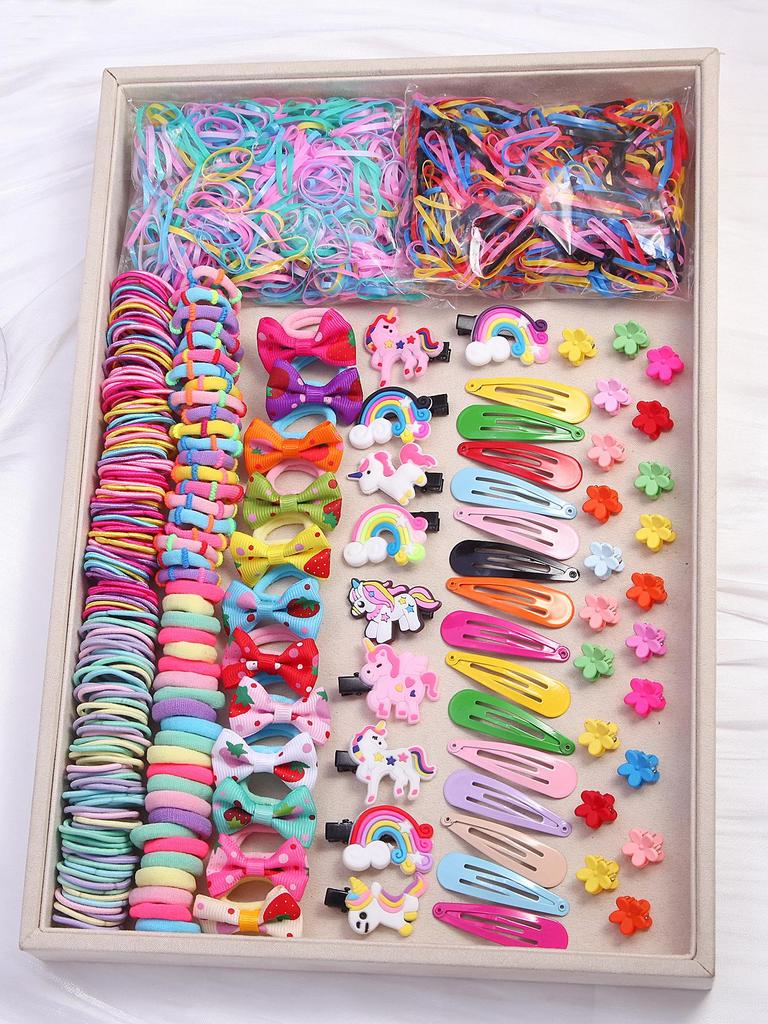 Children's Hair Accessories Gift Set: Hair Clips, Hairpins, Baby Ties, and Princess Hair Ropes