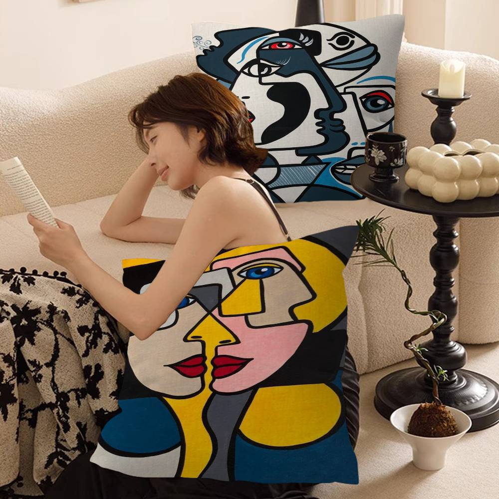 Picasso Abstract Art Cushion Cover Car Throw Pillow Case For Sofa Car Christmas Gift 40x40cm 45x45cm