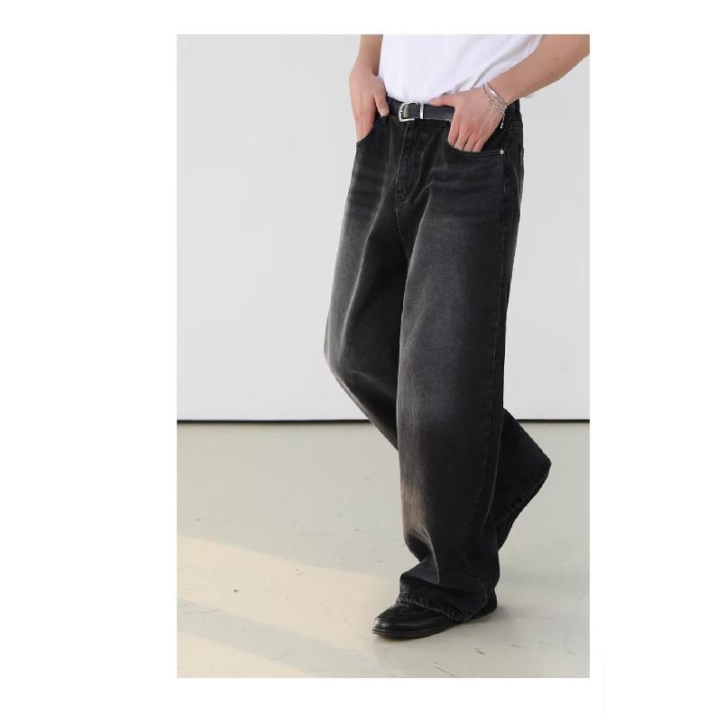 Retro Jeans Men'S Autumn New Style Explosive Street Hooligan Handsome Casual Pants For Teenagers Loose Straight Leg Wide Leg Men'S Pants
