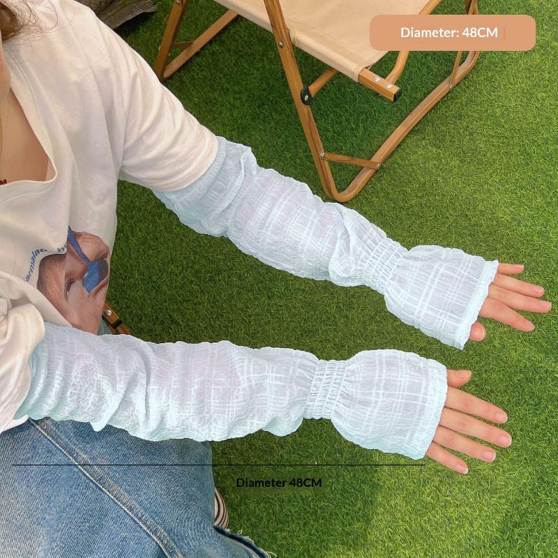 New Summer Fashionable Ice Silk Sun Protection Arm Sleeves Gradient Breathable Loose Fit Korean Style Outdoor Travel Ice Sleeves