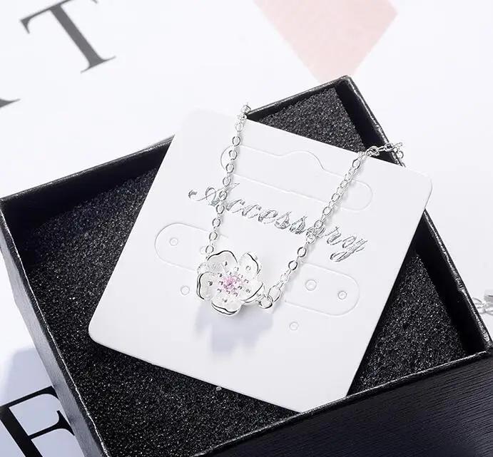 New Arrival  Silver Color Pink/Purple Cherry Blossom Flower Zircon Bracelet for Women Pulseira Feminina  Gift