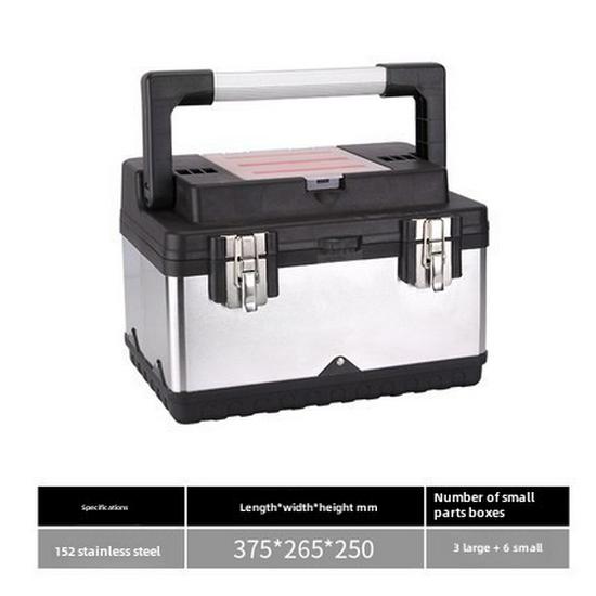 Green Forest Stainless Steel Toolbox: Multifunctional Storage for Hardware & Electricians