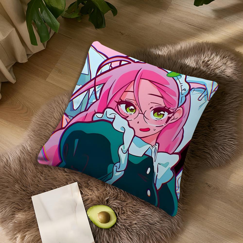 Alien Stage Mizi Anime Girl Pink cushion For Bedroom Car Coffee Shop Room Soft and Living Room Sofa Decorative Pillow Cover Case