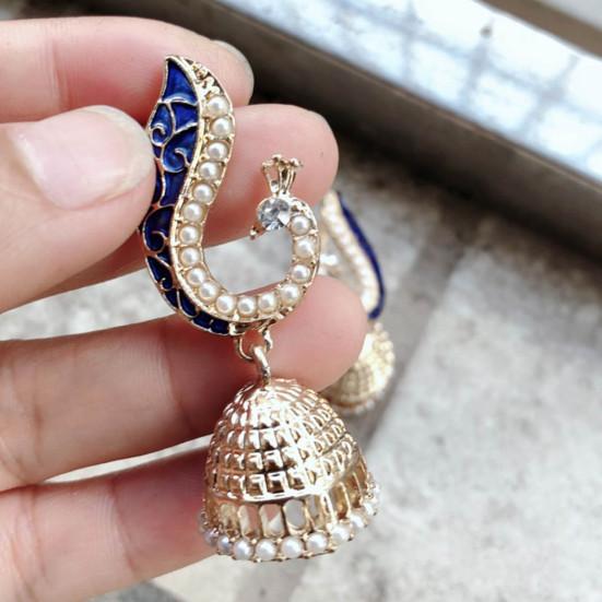 1 Paar Hängeohrringe Pfau Laterne Damen All Match Faux Perlen Stecker Ohrringe Schmuck Geschenk