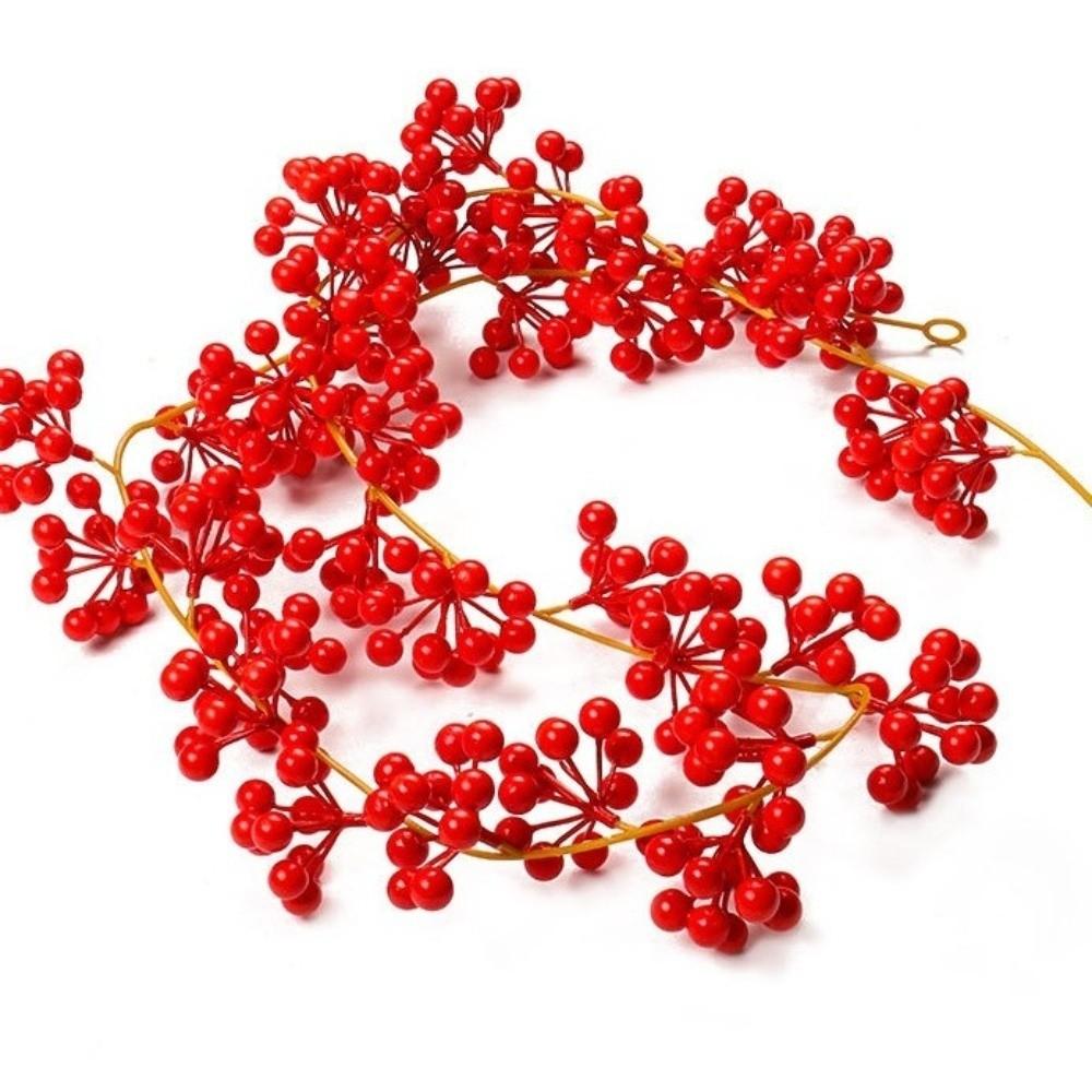 New Vine Artificial Berry Vine Red Berry DIY Craft Xmas Hanging Rattan Holly Fruit Wreath Party