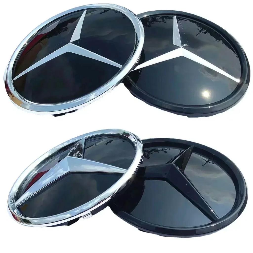 Autoaufkleber 2025 Für Benz 1 Stück Auto Frontgrill Stern Logo Emblem Spiegelunterseite 3D ABS Logo für Mercedes-Benz W205 W176 W212 W218 C