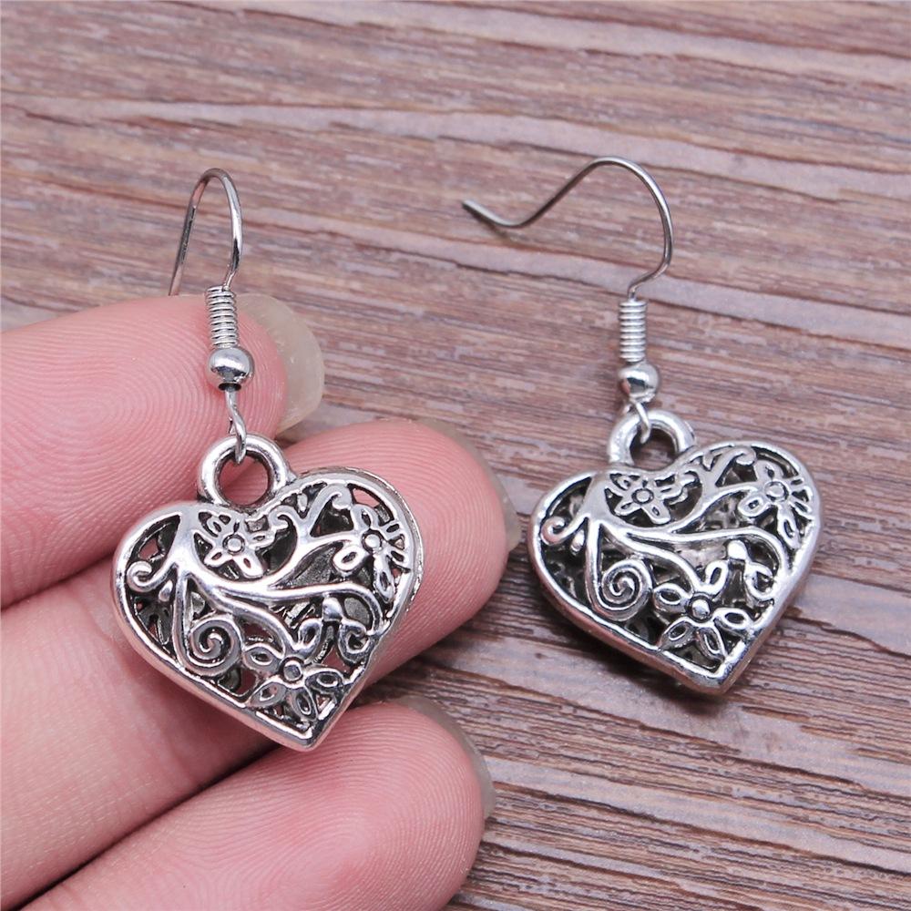 24 Styles Simple Design Gothic Punk Style Hollow Heart Drop Earrings For Women Vintage Fashion Earring Gift