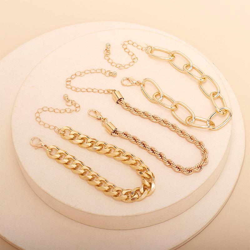 European & American Hip-Hop Choker Bracelet: Multi-Layer Metal Chain with Unique Design