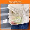Girls Cute Cartoon Cotton Bag With Pearl Handle And Floral Or Butterfly Pattern For Daily Use