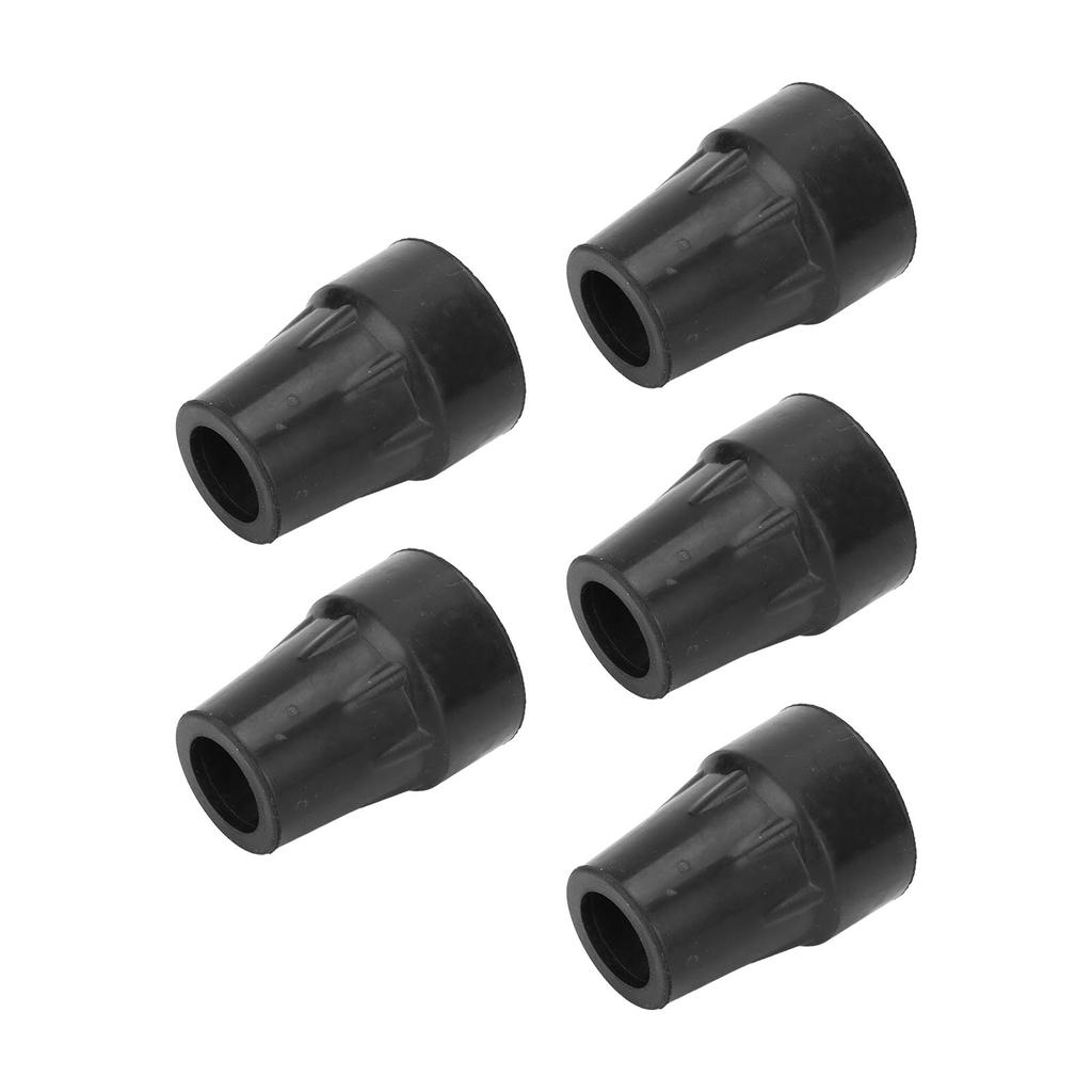5pcs Crutch Tips Heavy Duty Rubber Thicken Walking Cane Crutch Replacement Tips 22mm8.7in Black