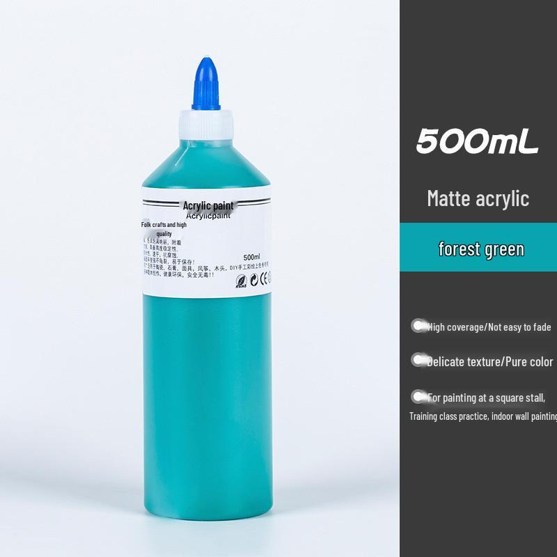 500ml Čtvercová láhev Akrylová barva pro dětské graffiti, Malování sádrových panenek a Omalovánky pro mateřskou školu
