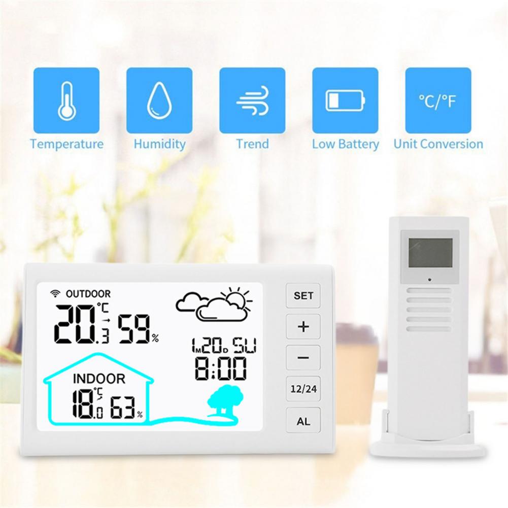 Digital Thermometer Hygrometer Lcd Backlit Display Thermometer Wireless Weather Station with Barometer Sensor for Indoor Outdoor