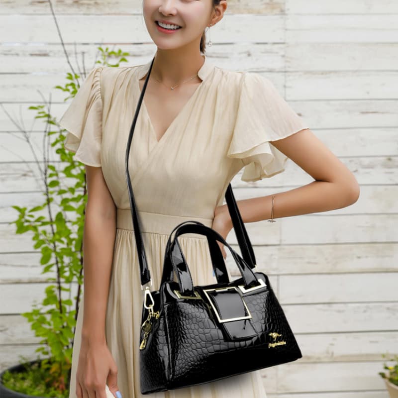 Crocodile Pattern Handbag Shoulder Messenger Bag Commuter Bag