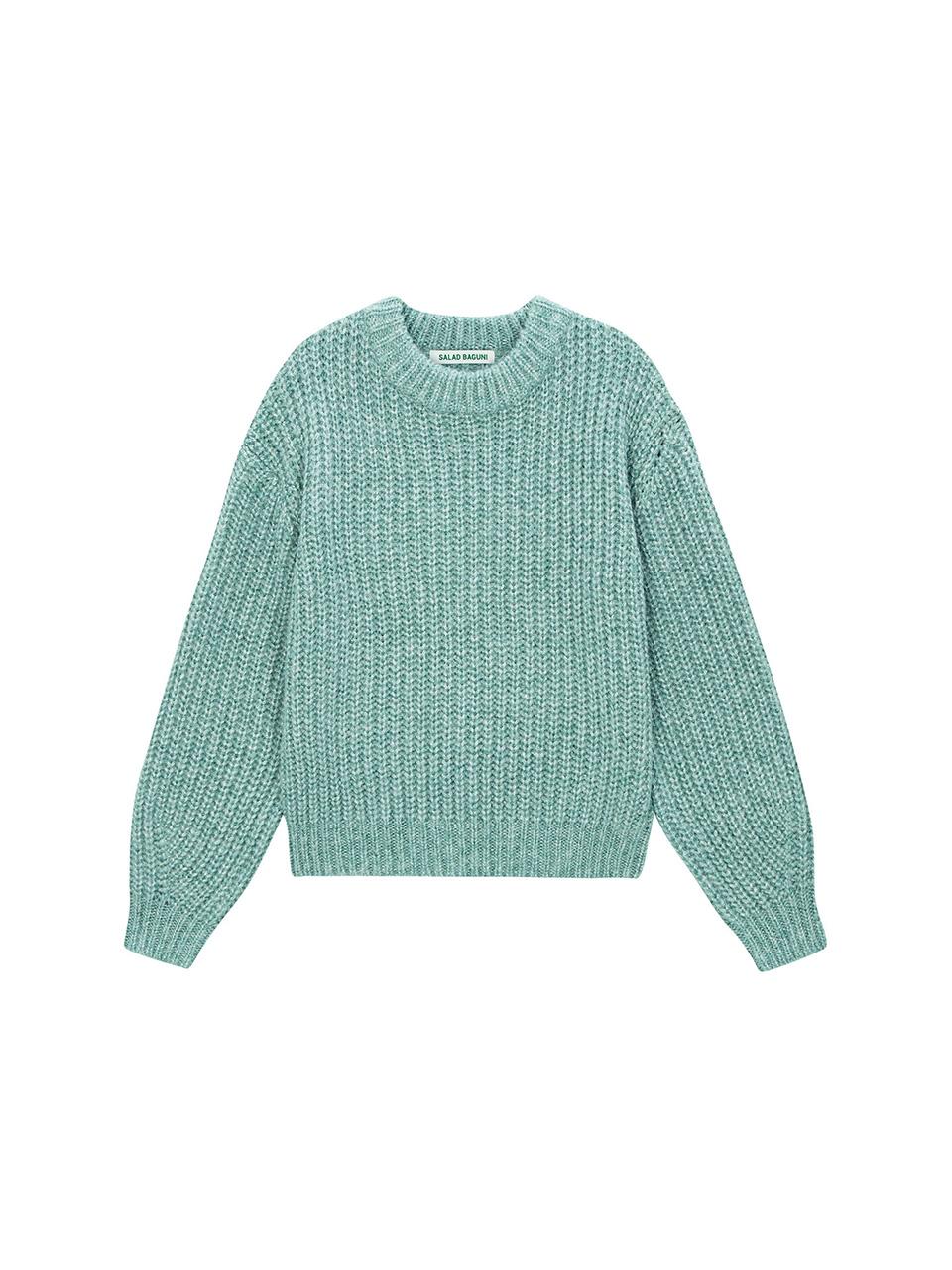 Salad Basket Metallic Round Pullover - Mint