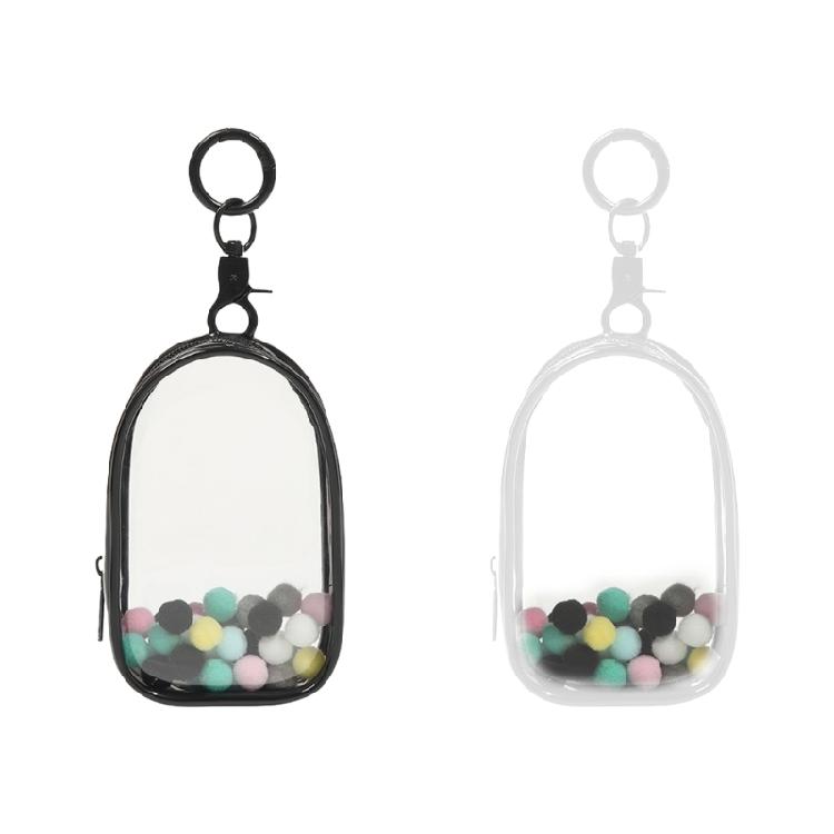 Clear PVC Miniature Doll Storage Bag Transparent Figure Display Bag with Keyring For Travel And Shopping Trips