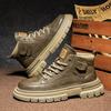 Microfiber Leather Martin Boots Retro Casual Thick-Soled Heightening Lace-Up Sports Cold Sticky Men'S Boots