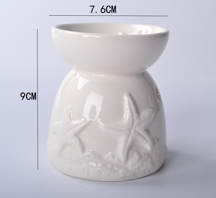Ceramic Aromatic Diffuser Perfume Lamp Essential Oil Burner Portable White Gray Fall Scented No scented